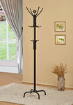 Metal 12 Hooks Coat Jacket Purse Scarf Rack, Black