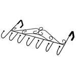 Lilongjiao Over the Door 7 Hook Rack - Decorative Organizer Hooks for Clothes, Coat, Hat, Belt, Towels - Stylish Over Door Hanger for Home or Office