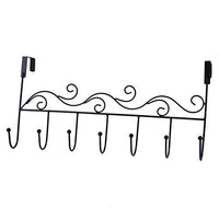 Lilongjiao Over the Door 7 Hook Rack - Decorative Organizer Hooks for Clothes, Coat, Hat, Belt, Towels - Stylish Over Door Hanger for Home or Office