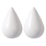 MARGUERAS 4pcs Water Drop Shaped Minimalist Design Decorative Creative Wall Mounted Coat Hat Hanger Hook (white)