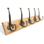 SZAT PRO Wall Mounted Coat Rack with 5 Bronze Hooks for Entryway(Wooden, Bronze)