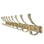 WEBI Wall Mounted Coat Rack Hook – 36-5/8 inch,9-Hooks,Grossy, Metal Decorative Hook Rail - Double Prong Robe Hooks Wall Hooks for Bathroom Kitchen Office Entryway, Antique Brass