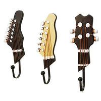 Zhi Jin 3 Hook Resin Guitar Shape Towel Clothes Wall Hangers Rack Vintage Hooks Set Decoration