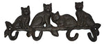 Iron Rustic Wall Hooks 4 Cats Iron Key Rack Animal Hooks Keyholder Home Decor Organizer Kitchen Bath Office Hat Bag Coat Towel Hook Purse Holder Storage Hook