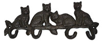 Iron Rustic Wall Hooks 4 Cats Iron Key Rack Animal Hooks Keyholder Home Decor Organizer Kitchen Bath Office Hat Bag Coat Towel Hook Purse Holder Storage Hook
