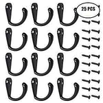 25 Pcs Black Wall Mounted Single Hook Robe Hooks Hat Hook Coat Hooks Cloth Hanger With 50 Pcs Screws By Erlvery Damain