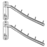 WEBI Clothes Hanger Wall Mounted-180 Degree Folding Swing Arm Clothes Hook for Laundry Room,Chrome,2 Packs