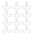 Set of 12 Allison Double Robe Hook White With Ball End 3" W x 2.5" H x 1.25" D