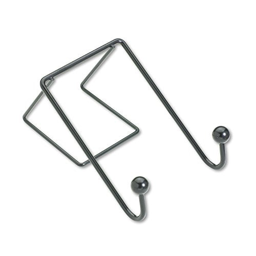 Fellowes 75510 Double Coat Hook, for Partitions, Wire, 4-Inch x5-1/8-Inch x6-Inch, Black