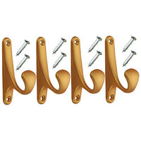 Zmmyr 4Packs Wall Mounted Coat Hooks Wardrobe Hat Hooks Vintage Single Organizer Hangers (Gold)