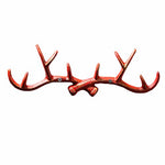 Vintage Cast Deer Antlers Wall Hooks (10 Hooks) Coat Rack Decorative for Hanging Hat Scarf Bag Key Clothes Bathroom Kitchen Towel Holder Christmas Reindeer Deer Hanger Wall Wedding Gift (Red)