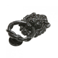 Aslan Lion Head Iron Door Knocker · Antique Black Kirkpatrick 4896 ·