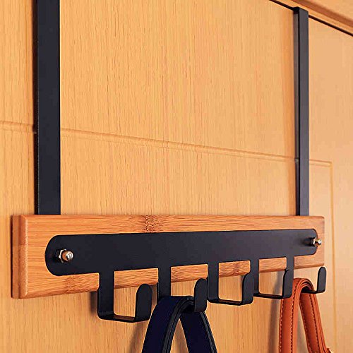Wood Stainless Steel Towel Door Hooks (5 Hook)