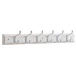 OCCO Resko 25.6” / 68cm Coat Rack Wall Mounted With Coat Hooks I Strong Wall Hooks Heavy Duty I 6 White Coat Hook On White Board I Wall Hooks Decorative