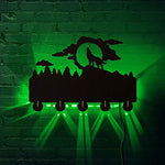 Howling Wolf Silhouette Household Decor Wall Art Wall Hooks Wild Animal Clothes Coat Hanger Keys Holder Hooks Bathroom Kitchen Robe Hook