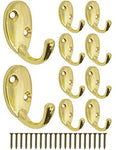 Kitchen Hardware Collection 10 Pack Wall Mounted Single Hook Coat Racks Gold Clothes Hanging Racks for Entryway Towel Racks in Kitchen Bathroom