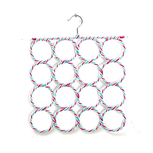 Holes Slots Belt 16 Tie Hook Organizer Holder Fashion Rattan Weave Shawl Scarf Neat Hangers Random Color