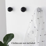 OLizee 3 Pack Ball Shaped Minimalist Design Decorative Wall Mounted Wooden Coat Hat Hanger Hook (Black)