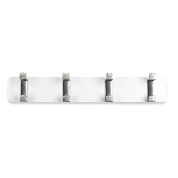 Wall Mount Coat Rack - Entry-Way Storage Rack (Brushed Nickel) Wall Mounted Hook Hanger and Towel Rack for Jackets, Coats, Hats, and Scarves