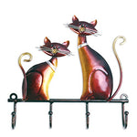 Tooarts Wall Mounted Key Holder Iron Cat Wall Hanger Hook Decor 4 Hooks for Coats Bags Wall Mount Clothes Holder Decorative Gift