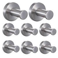 FUNJIA Coat Hook 12 Pieces Stainless Steel Wall-Mount Bath Robe Towel Wall Hooks Hanger, Brushed Nickel (2-Inch)