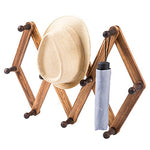 MyGift 10 Hook Burnt Wood Wall Mounted Expandable Accordion Peg Coat Rack Hanger