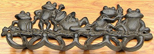 Wall Hooks Frogs Statue Decorative Hat Keys Coat Holder Metal Sculpture Hanging Decor Removable Heavy Duty Grid Ornament