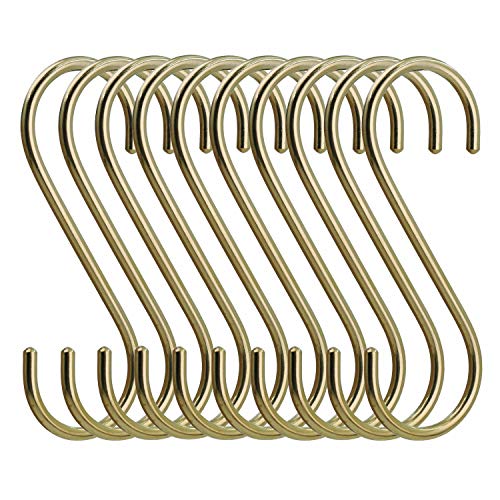 simpletome S Hooks Copper Hangers for Kitchen Bathroom Bedroom Office (Copper/10PCS)