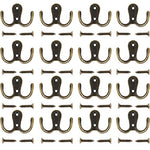Maosifang 16 Pieces Double Prong Robe Hook Retro Cloth Hanger with 32 Pieces Screws,Bronze