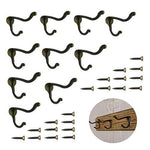 10 Pcs Vintage Bronze Single Coat Hooks Wall Mounted Single Hat Towel Clothes Hooks Hangers For Bath Kitchen Garage Heavy Duty With 20 Pcs Screws