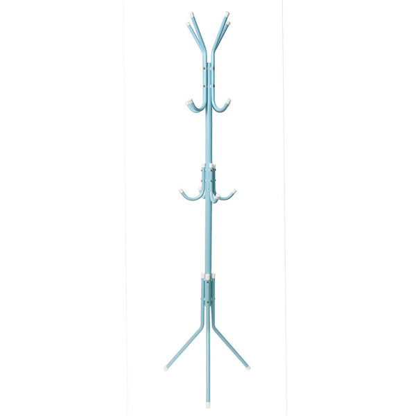 uxcell Home Decor Metal Coat Rack Standing Coat Tree 12 Hooks Hanger for Handbags Hat Umbrella Clothes(Blue)