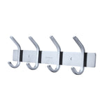 HOMEIDEAS 11-Inch Coat Hook Rail SUS304 Stainless Steel Coat Bath Towel Hook Hanger with Heavy Duty Double 4 Hooks,Brushed Finish