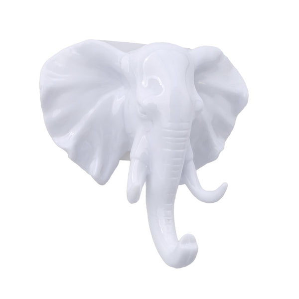 Meolin Elephant Head Single Heavy Duty Wall Hook for Coat Hat ,white,4.724.52in