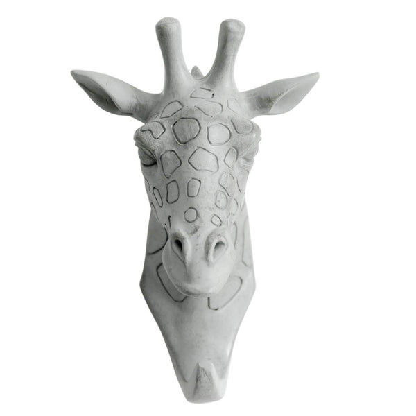 Herngee Giraffe Head Single Wall Hook / Hanger Animal shaped Coat Hat Hook Heavy Duty, Rustic,Recycled, Decorative Gift , Grey