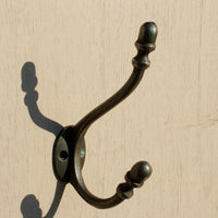 Acorn Victorian Style Cast Waxed Antique Iron Hat and Coat Hook