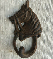 Cast Iron Horse Head Horseshoe Hook Coat Hook.