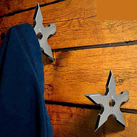 Coat Hooks Ninja Throwing Darts Star Stainless Steel Creative Wall Door Hook Clothes Hats Hanger Holder Home Decoration 5 Pcs