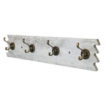 Wall Hook Coat Rack Wood, WUDENHOM Entryway Floating Shelf with 4 Hooks in Light Grey(23.6Inch,1 Set)