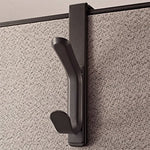 TableTop King UNV08607 1 1/8" x 6"x 7 1/2" Charcoal Double Plastic Cubicle Coat Hook