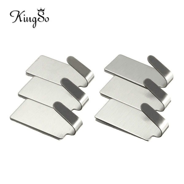 KINGSO 6Pcs Stainless Steel Self Adhesive Stick Wall Hook Hanger Holder