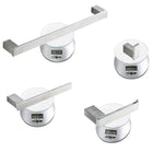 HomeElegance Bathroom Hardware Set 4 Piece Wall Mounted Shelves Stainless Steel Towel Bars Toilet Paper Holder Robe Hook Bathroom Fixture Set