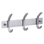 HOMEIDEAS 17-Inch Coat Hook Rail SUS304 Stainless Steel Coat Bath Towel Hook Hanger with Heavy Duty Double 6 Hooks,Brushed Finish