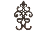 Cast Iron Vintage Double Wall Hook | Decorative Wall Mounted Coat Hanger | 7.75"x4.8" | With Screws And Anchors by Comfify CA-1504-22-BR