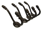 Lot-4-Antique-Style-Double-RUSTIC-School-COAT-HOOK-Cast-Iron-Wall-Mount-Hardware