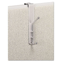 o Safco o - Over-The-Panel Double-Garment Hook, 1-1/2w x 8-5/8h, Satin Aluminum/Chrome