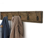 ArgoHome Coat Rack Wall Mounted, Wooden 27" Coat Hooks Scroll Hook - 6 Rustic Hooks, Solid Pine Wood. Perfect Touch for Entryway Bathroom Closet Room