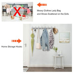 Nidouillet Coat Hook Wall Mounted Hook Rack Rail Shelf 8 Stainless Steel Hanger Hooks Storage Organizer Bathroom, Bedroom, Hats, Bags AB006