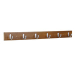 WILSHINE Bamboo 6 Hook Coat Rack Wall Mounted for Entryway Bathroom Brown