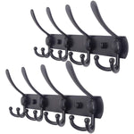 WEBI Tri Hook - Decorative Coat Hook Rack Triple Hook Rail Wall Hooks Entry Hooks for Bathroom Kitchen Office Entryway,Wall Mounted,4 Hooks,2 Packs