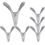 WEBI Wall Hook : Modern, Heavy-Duty, Decorative, Double V-Hook, Coat Hook, Towel Holder, Key Hanger, Metal Utility Hook for Bathroom Shower, Closet, Entryway, Kitchen, V-XSG-LG-6 (Silver, 6 Packs)